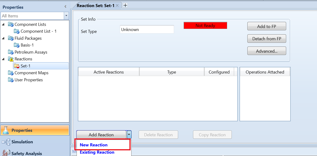 Reaction set configuration